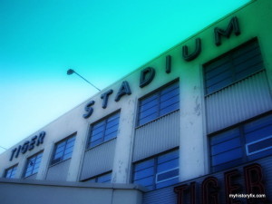 Tiger Stadium facade post-closing