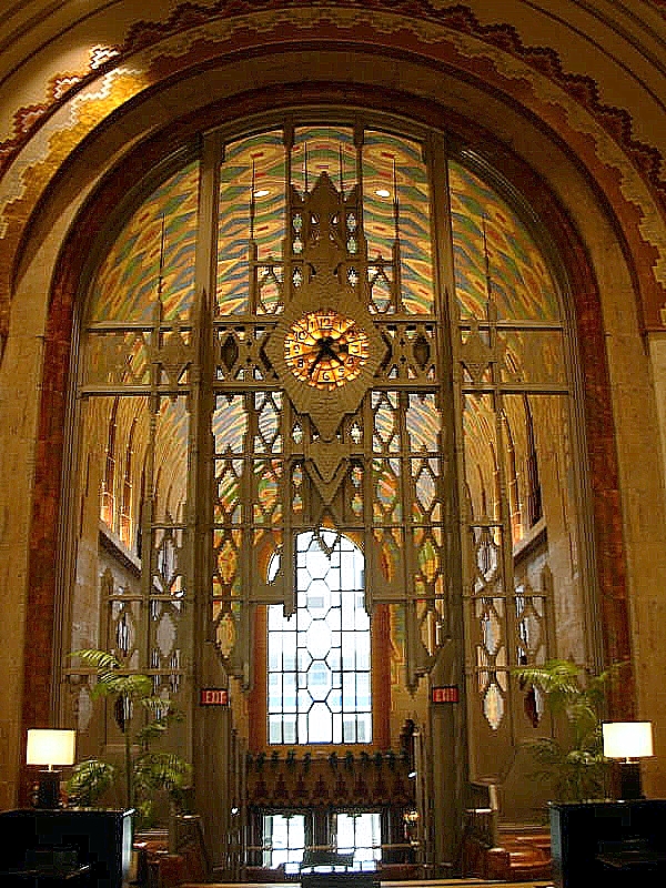 Monel screen with Tiffany clock