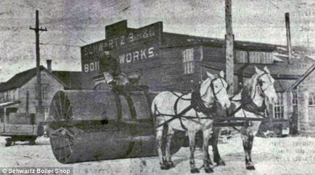 Horse-drawn snow roller