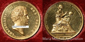 Maria Mitchell's gold medal from King of Denmark