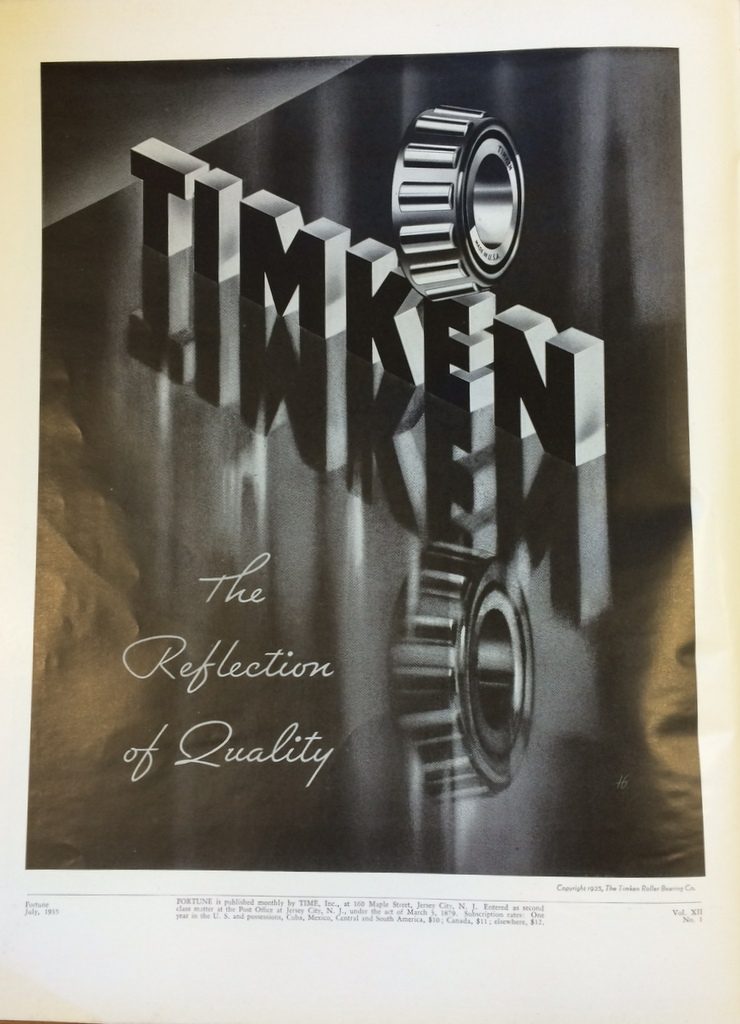 Fortune Mag, July 1935, Timken Ad